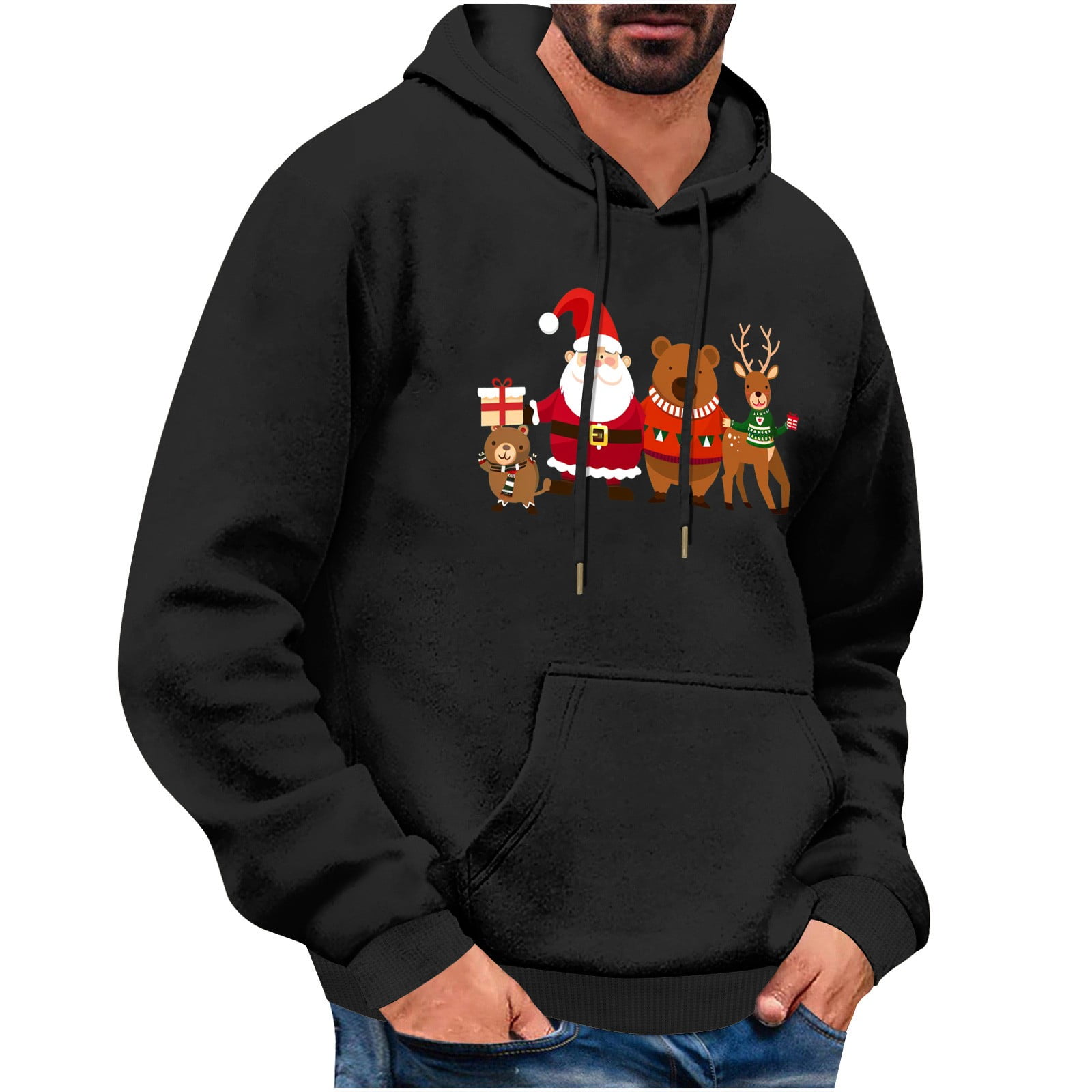 cyber and Monday Deals BUIgtTklOP No Boundaries 2024 Mens Christmas Sweatshirt Long Sleeve Hoodies Sweatshirts Novelty Sweater Lightweight Hoody Sweatshirts Walmart