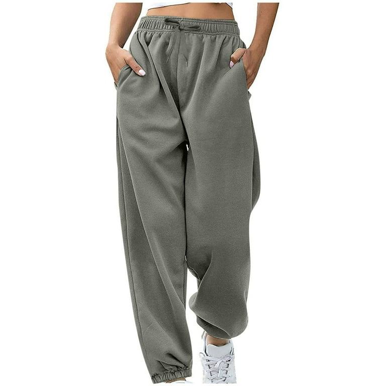 cyber and Monday Deals BUIgtTklOP No Boundaries Womens Cinch Bottom Sweatpants High Waisted Athletic Joggers Baggy Loose Lounge Trousers Fall Fleece