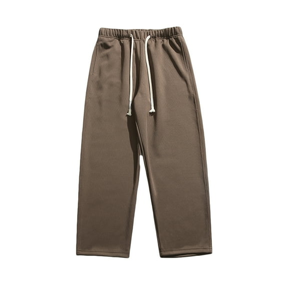 Buigttklop Men'S Pants,Men'S Heavy Solid Color Pants Straight Leg Wide Leg Casual Sports Pants Pants