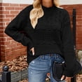 thumbnail image 1 of Buigttklop Womens Sweaters for Fall Trendy Crewneck Casual Long Sleeve Crochet Hollow Knit Pullover, 1 of 3