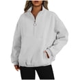 thumbnail image 1 of Under 10$ Buigttklop Women'S Casual Hoodless Sweatshirts Long Sleeve Half Zippered Hooded Collar Shirt, 1 of 6