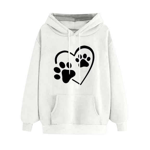 Under 10$ Buigttklop Women'S Print Winter Hoodie Pullover Tops Long Sleeved Comfortable Sweatshirt