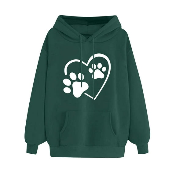 Under 10$ Buigttklop Women'S Print Winter Hoodie Pullover Tops Long Sleeved Comfortable Sweatshirt