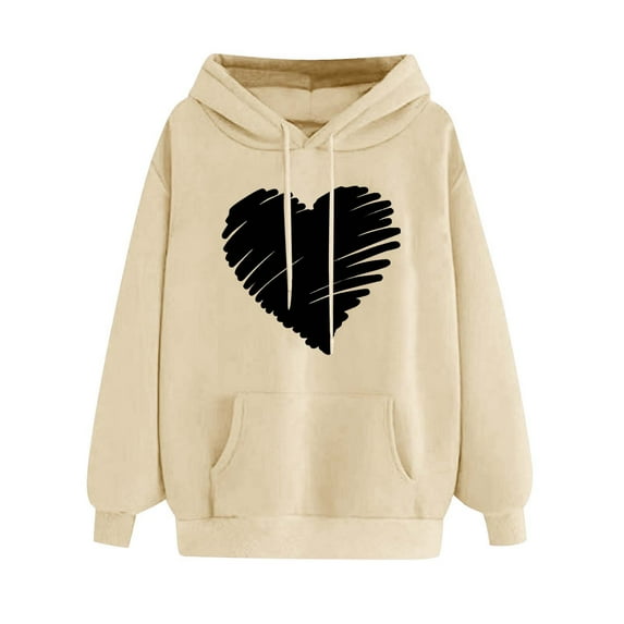 cyber and Monday Deals Clearance under 10$ BUIgtTklOP Women's Print Winter Hoodie Pullover Tops Long Sleeved Comfortable Sweatshirt