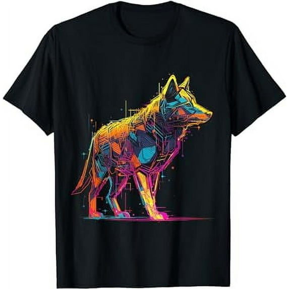 cyberpunk Wolf Fantasy Artwork | Animal Motif Wolf T-Shirt