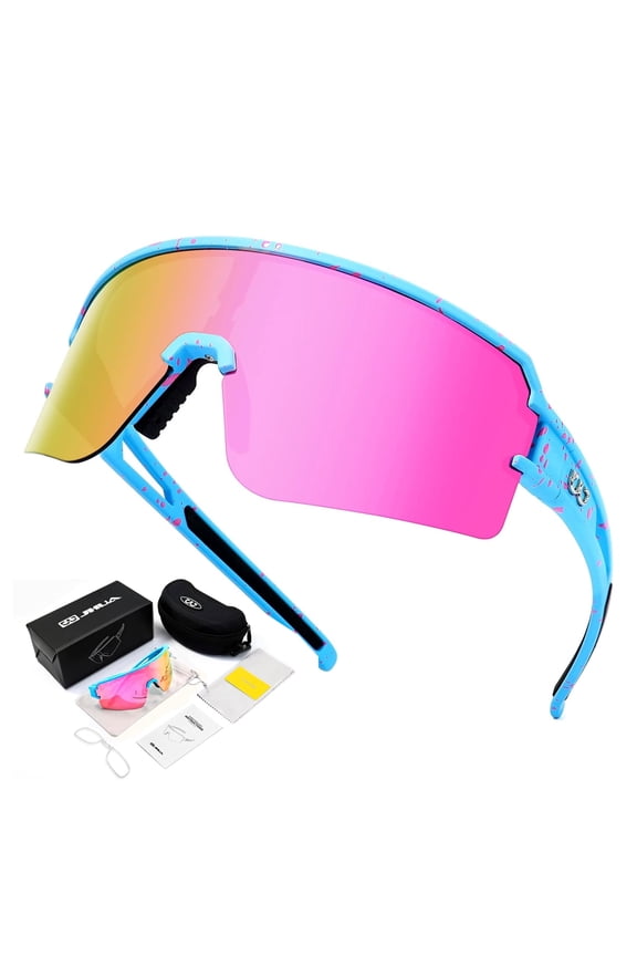 Polarized Sports Sunglasses UV400 Protection Cycling Running Fishing Baseball for Men Women Youth
