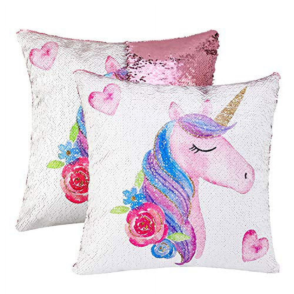 Unicorn sequin pillow walmart clearance