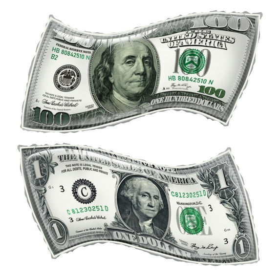 cymylar Casino Dollar Themed Foil balloons 26 " Suitable for Multiple Party Decorations (2pcs)