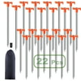 thumbnail image 1 of cyrico 22 Pcs Tent Stakes, 9.84 Inch Heavy Duty Galvanized Non-Rust Ground Stakes Metal Tent Pegs Ground Stakes Tent Spikes for Camping Patio, Garden, Canopies, Grassland, Outdoor, Orange, 1 of 7