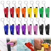 cyrico 16pcs Car Window Breaker Seatbelt Cutter Keychain, 3 in 1 Car Window Breaker Tool, Seat Belt Cutter and Glass Breaker Survival Whistle Escape Tool for Family Rescue Car Emergency Kit
