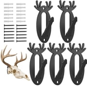 cyrico European Mount Skull Hangers, 5 Pack Steel Deer Skull Wall Mounts, 40 lb Capacity Skull Mount Hangers with Mounting Hardware for Deer, Bear, Goat, Hog