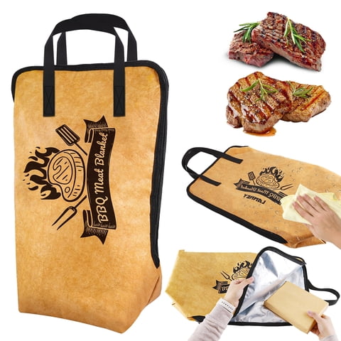 Cyrico BBQ Blanket for Resting Meat, 21'' Reusable Insulated Meat Resting Bag with Wide Mouth for Brisket, Beef, Pork Shoulders & Turkeys, Smoker Gifts for Men, Dad, BBQ Lovers, Christmas