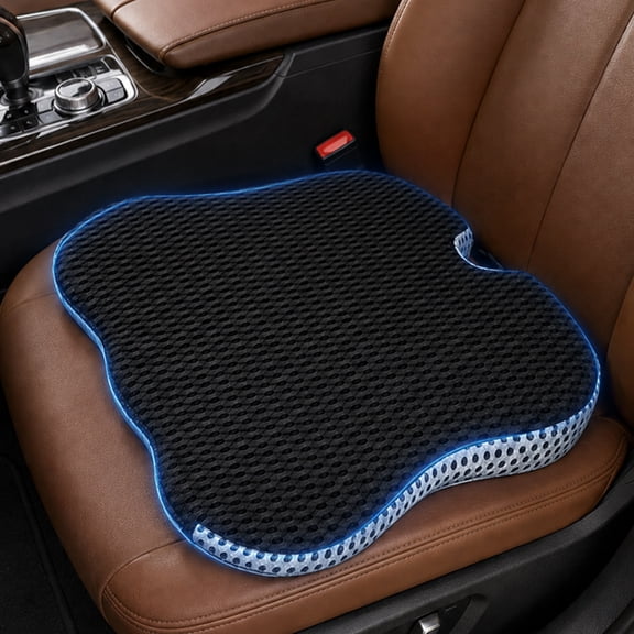 cyrico Car Seat Cushion, Memory Foam Seat Pad for Sciatica & Lower Back Pain Relief, Wedge Design Driver and Passenger Seat Cushion for Comfortable Driving and Long Trips (Black)