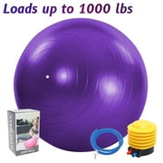 cyrico Exercise Ball Yoga Ball, 75cm Large Anti-Burst Gym Grade Birthing Ball for Pregnancy, Fitness, Balance, Pilates Workout and Physical Therapy, Extra Thick Stability Balls with Quick Pump