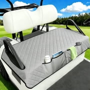 cyrico Golf Cart Seat Covers, Universal Non-Slip Golf Cart Seat Towel Blanket with Storage Pockets, Golf Cart Seat Protector Fits Most 2 Person Seats Golf Carts, 50 x 31 in, Gray