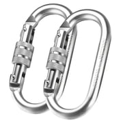 cyrico Heavy Duty Carabiner, 22kn 4946lbs Screw Locking Climbing Carabiner Clip, 2pcs Oval Shape Climbing Carabiner for Outdoor Camping Hiking Hammocks Rigiing Dog Leash Harness