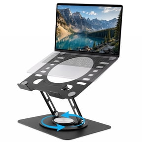 cyrico Laptop Stand for Desk, Adjustable 360 Rotating Base, Foldable Ergonomic Aluminum Stand for 1017" Laptops, Black