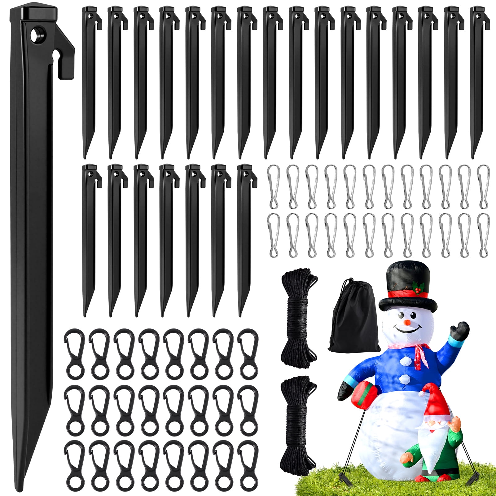 cyrico Inflatable Plastic Stakes, 24 Pack Stakes for Inflatables with ...
