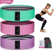 cyrico Resistance Bands for Working Out, 3 Levels Fabric Booty Bands for Women & Men, Exercise Bands for Legs and Butt, Stretch Bands for Pilates, Yoga, Rehab, Fitness and Home Workout