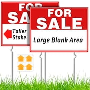 cyrico For Sale Sign Set, 2 Pack 17 x 13 Inch Double-Sided Corrugated Plastic Yard Sale Sign with Stakes & Arrow Stickers, Waterproof Outdoor Signs for Real Estate, Garage, Business, Car Sales