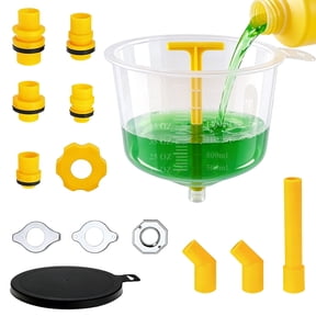 cyrico No Spill Car Coolant Funnel Kit, 15-Piece Radiator Coolant Filling & Burping Funnel Set, Spill-Free Coolant Bleeder with Adapters, Universal for Most Vehicles