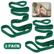 cyrico Stretching Straps with 10 Loops, 2 Pack Non-Elastic Yoga Strap for Stretching, Pilates, Fitness, Flexibility Training, Hamstring Calf Back Stretcher for Men Women