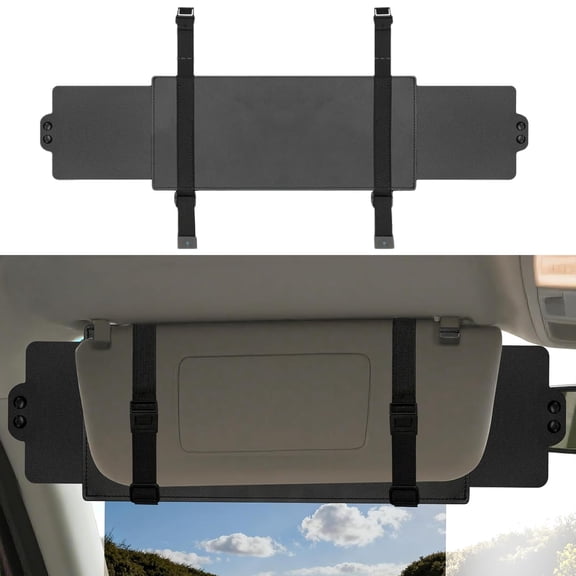 cyrico Sun Visor Extender for Car, Polarized Car Visor Extender Sun Blocker with PC Lens and 2 Side Sunshade, Adjustable Visor Extender Attachment, Anti-Glare UV for Safe Driving