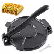 cyrico Tortilla Press, Cast Iron Tortilla Maker and Roti Maker, Heavy Duty Tortilladora for Corn & Flour Tortillas, Empanadas, Quesadilla & Taco Press, Black