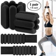 cyrico Ankle Wrist Weights Set, Adjustable Strength Leg Weights Set of 2 1Lb Each, Wearable Wrist Leg Arm Weights for Yoga, Walking