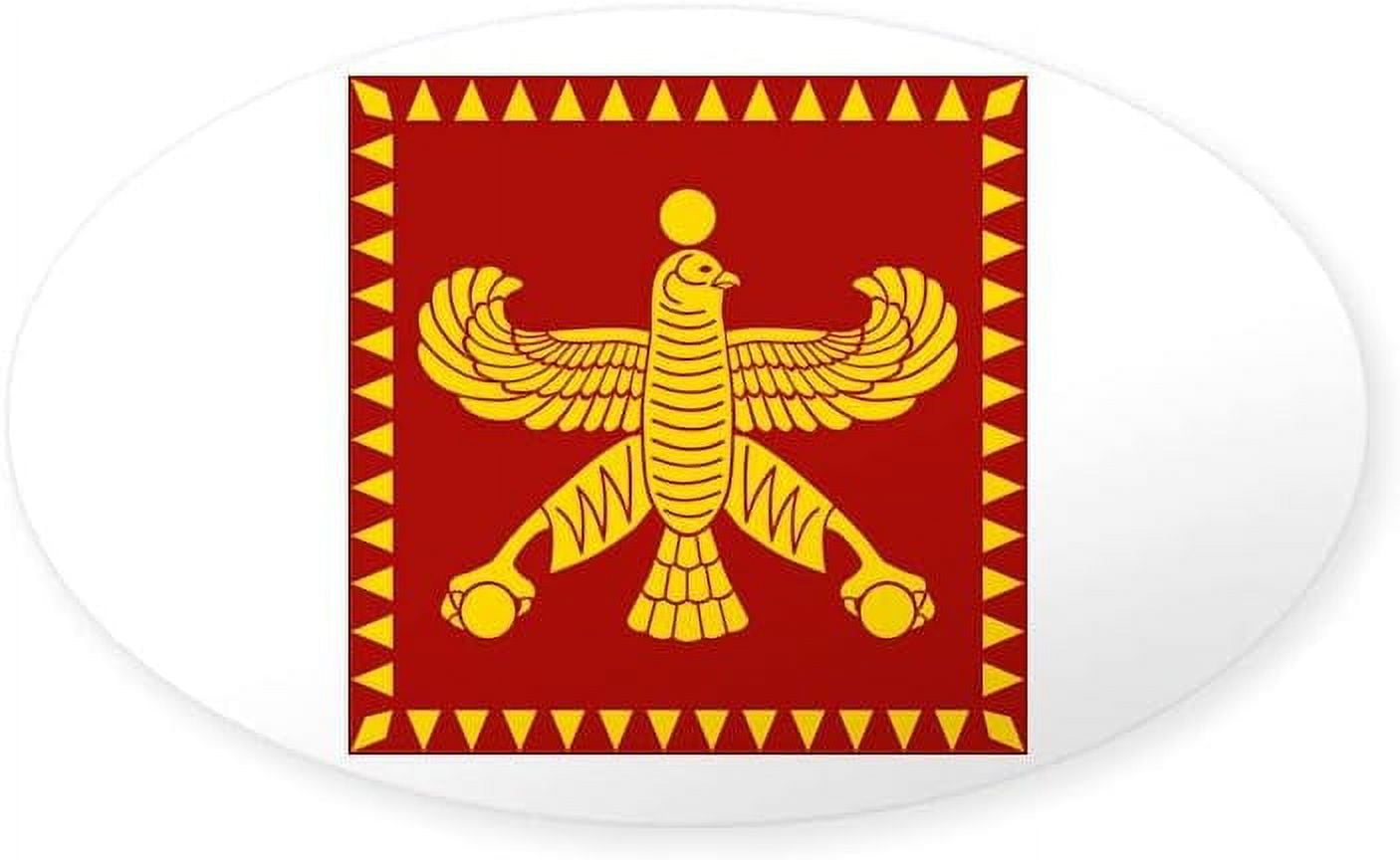 cyrus the great persian standard flag sticker (ova oval bumper sticker ...