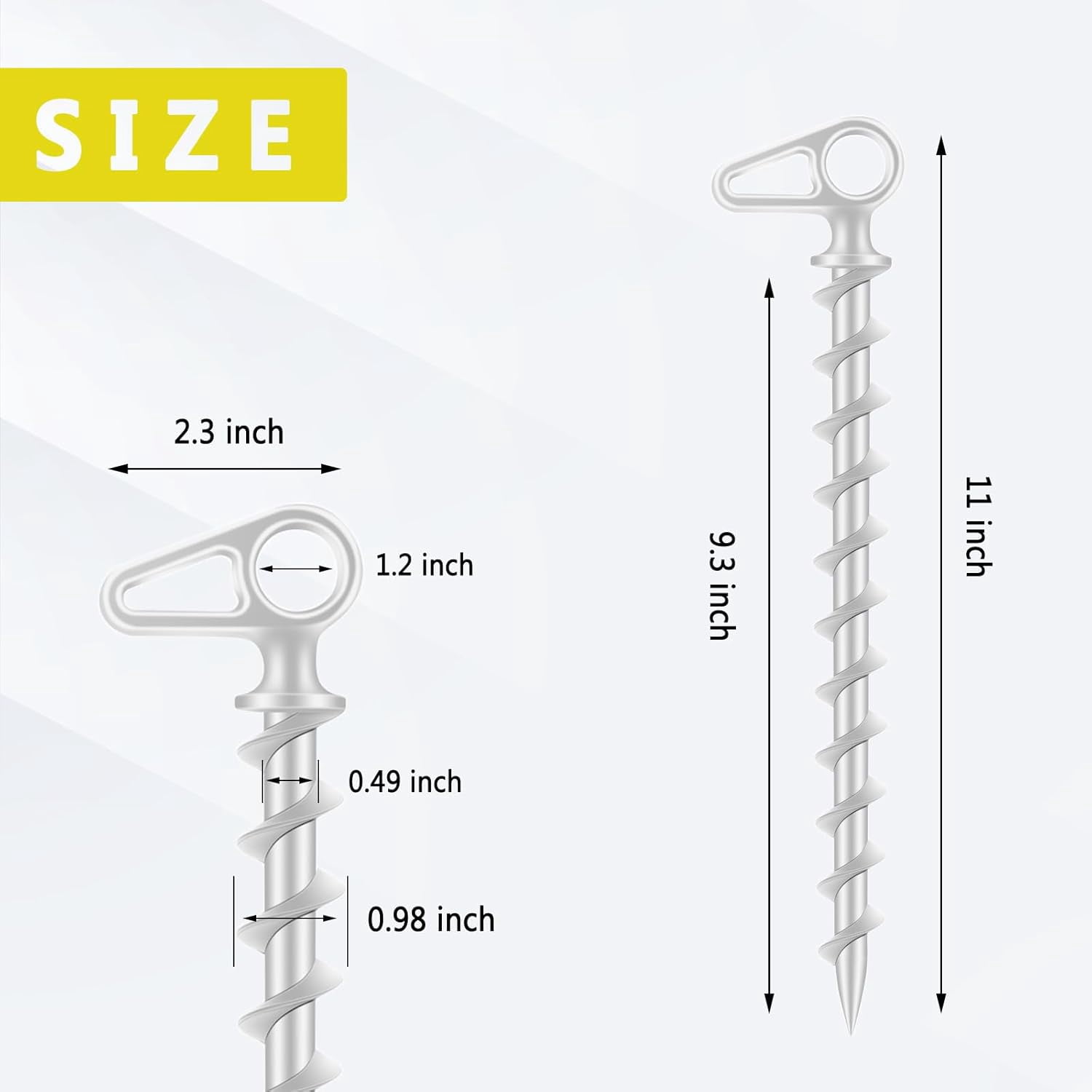 Captain Stag 15 Inch (38cm) Tent Pegs | 4-Pack ABS Plastic Sand Pegs For Camping Tarps - View #3
