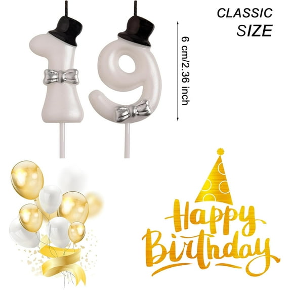 czqnlg 19th Birthday Candles Rose Gold 3D Number 19 Happy Birthday Candle with Crown Cake Topper Decorations for Teenagers Boys Girls