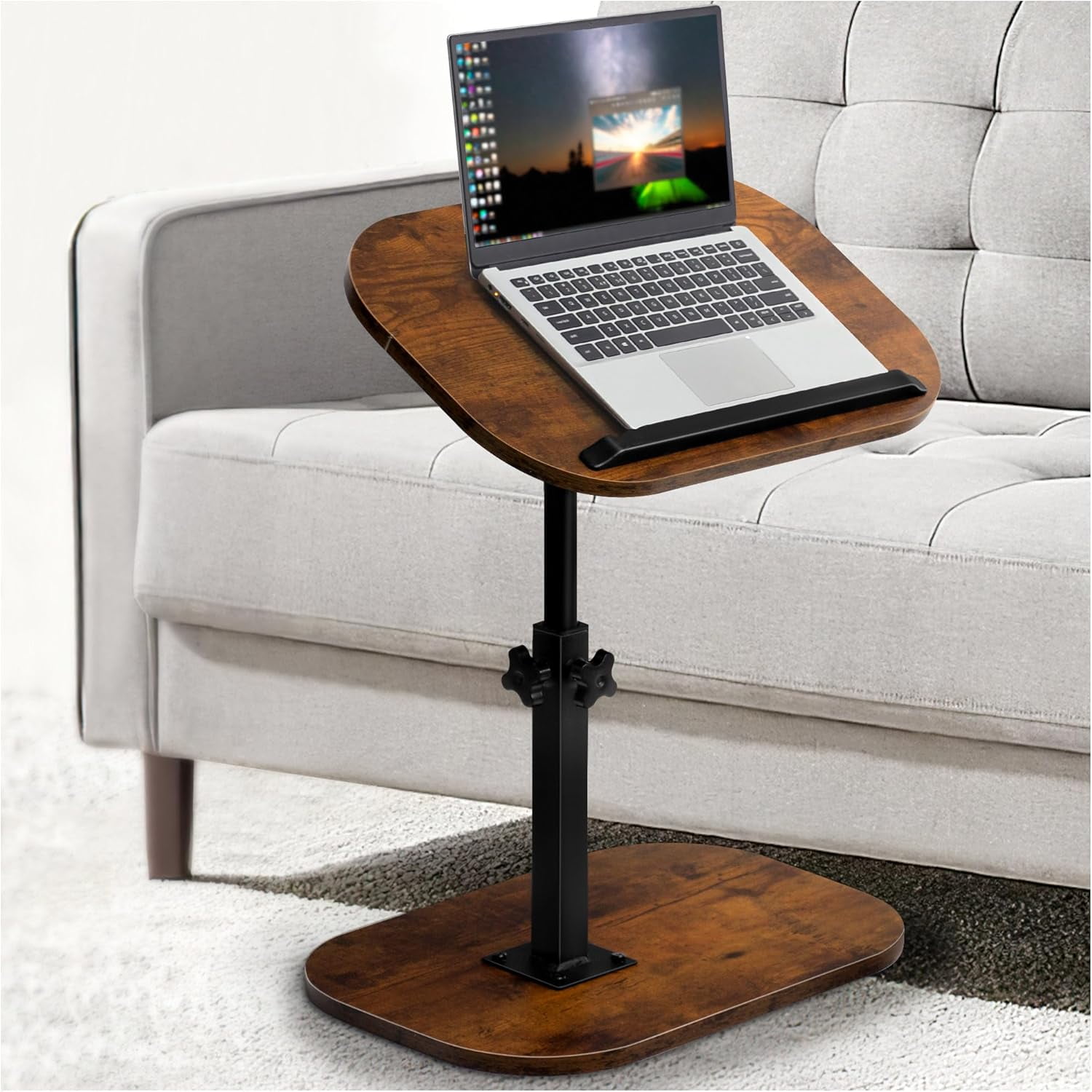 czqnlg C Table End Table Adjustable 360°Swivel & Flip Top TV Tray ...