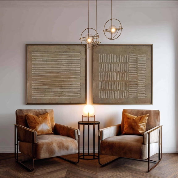 d Abstract Wall Art Brown Wabi Sabi Art Neutral Minimalist Plaster Painting Set 2