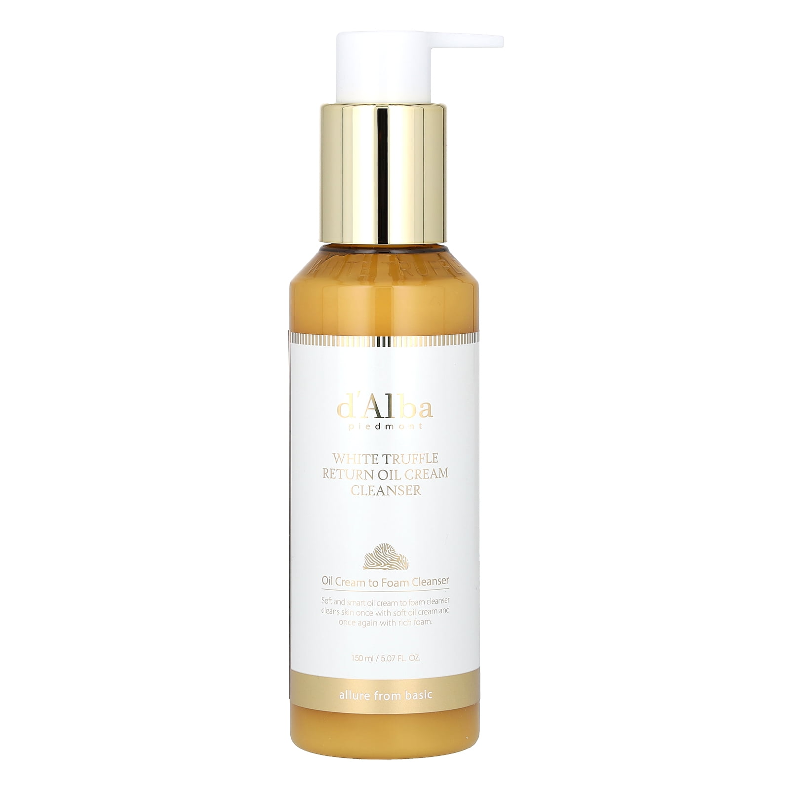 d'Alba White Truffle Return Oil Cream Cleanser, 5.07 fl oz (150 ml