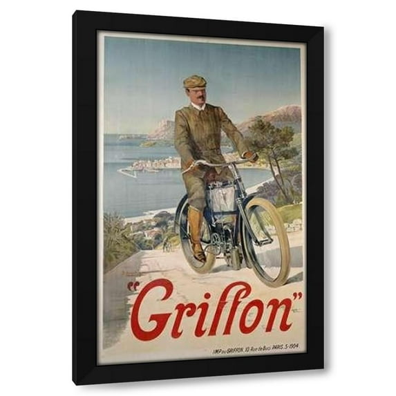 Hugo d Alesi 10x14 Black Modern Wood Framed Wall Art Titled - Griffon