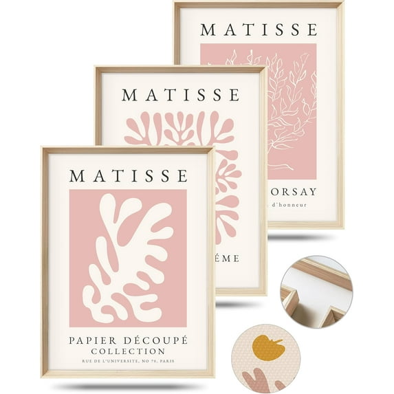 d Boho Wall Art for Bedroom,Abstract Canvas Wall Decor,12x16IN Minimalist High Wood Design Prints for Living Room,Bathroom Set of 3