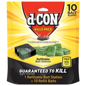 d-CON Refillable Corner Fit Mouse Bait Station, 1 Trap, 10 Baits