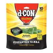 d-CON Refillable Corner Fit Mouse Bait Station, 1 Trap, 10 Baits