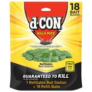 d-CON Refillable Corner Fit Mouse Bait Station, 1 Trap, 18 Baits