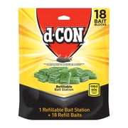 d-CON Refillable Corner Fit Mouse Bait Station, 1 Trap, 18 Baits