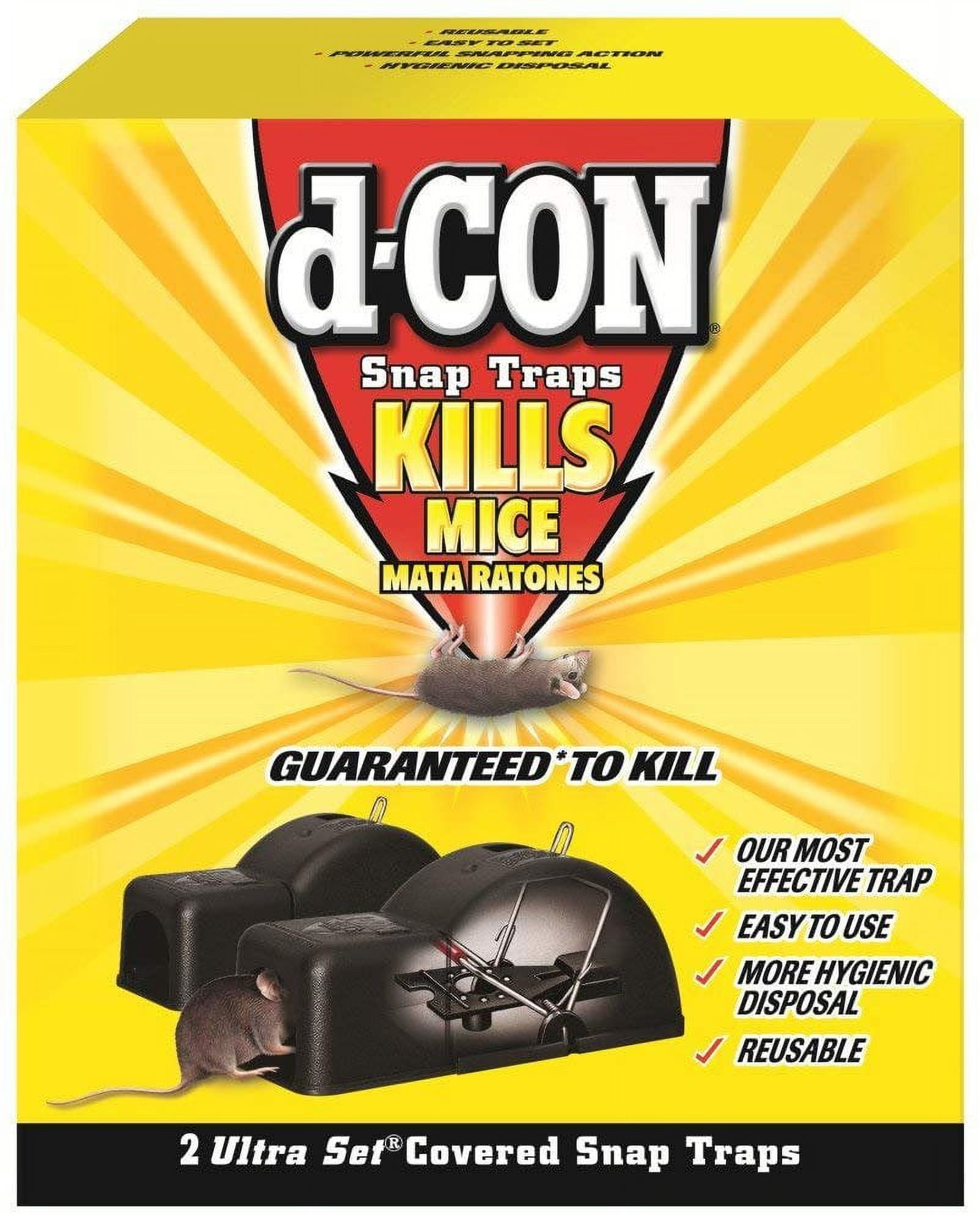  d-CON Reusable Ultra Set Covered Mouse Snap Trap, 2