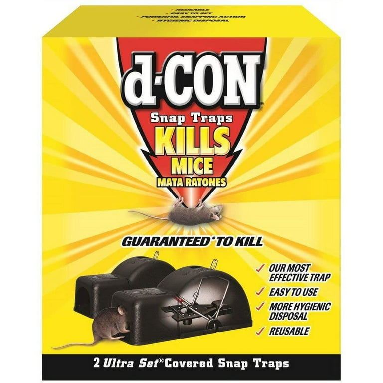 d-CON Reusable Ultra Set Covered Mouse Snap Trap, 2 Traps