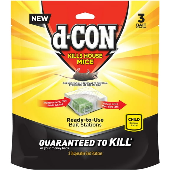 d-Con Bait Station Corner Fit - Disposable 3 ct. 1 ea (Pack of 2)