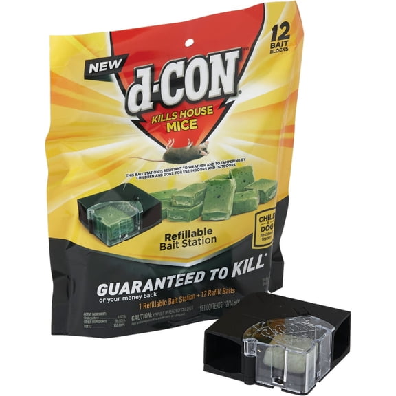 d-Con Corner Fit Mouse Poison Bait Station With 1 Station And 12 Refill Baits