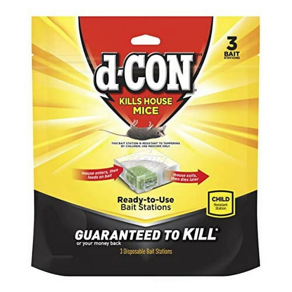 d-Con Disposable Corner Fit Mouse Bait Station, 0.5 Oz (Pack of 3)