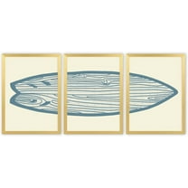 d Surfboard Poster Wall Art 3 Pieces Blue Watercolor Line Surfboard Canvas Painting Prints Wall Decor Sea and Surf Pictures for Beach House Living Room Bedroom Decor Canvas