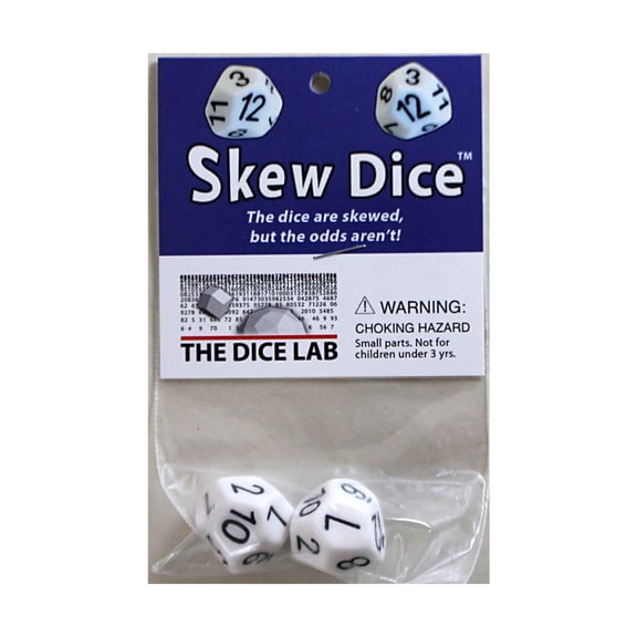 Dice Lab, The d12 Skew Dice - White (2) New