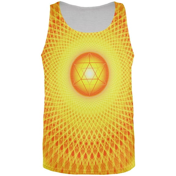 d20 Icosahedron Fire Mandala All Over Mens Tank Top Multi 2XL