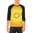thumbnail image 1 of d20 Icosahedron Fire Mandala Mens Raglan T Shirt, 1 of 2